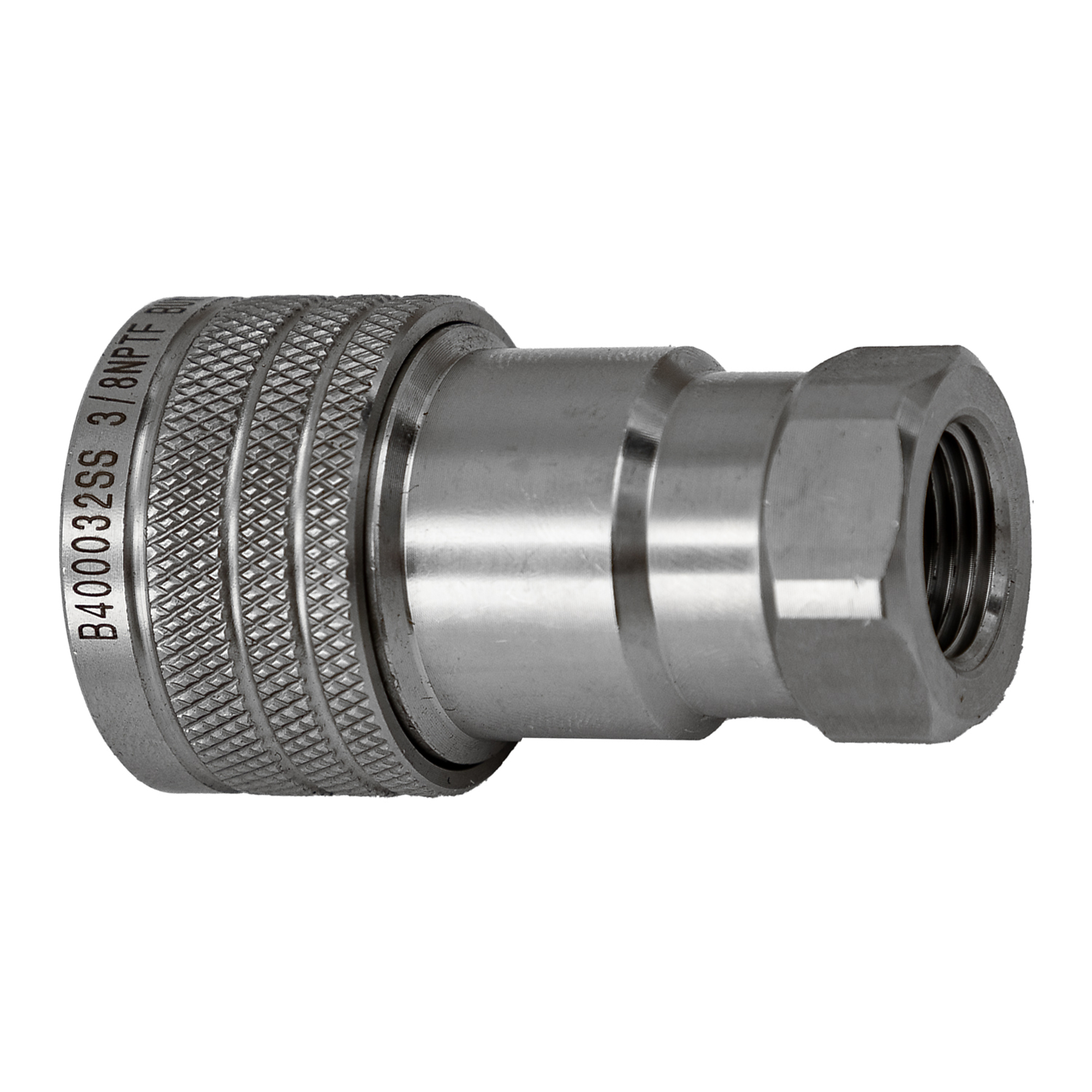 Buyers Products, Hydraulic Coupler, Female, SST, 3/8in. NPTF, Fitting Size 3/8 in, Model# B400032SS